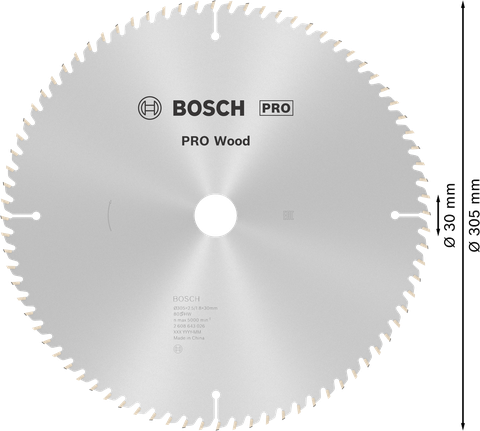 Lưỡi cưa tròn PRO Wood, 305 x 2,5 x 30 mm Lưỡi cưa tròn PRO Wood, 305 x 2,5 x 30 mm