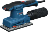 Máy chà nhám quỹ đạo Bosch GSS 20-18 có hộp chứa bụi.