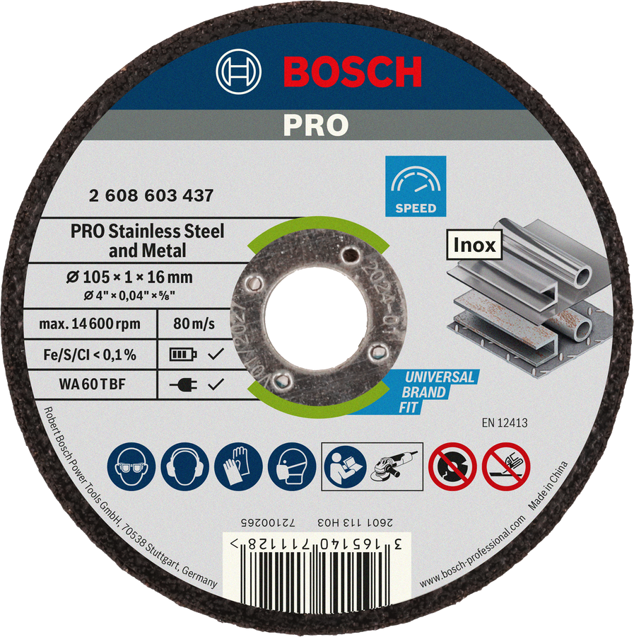 Đĩa cắt kim loại và thép không gỉ Bosch PRO 105 mm.