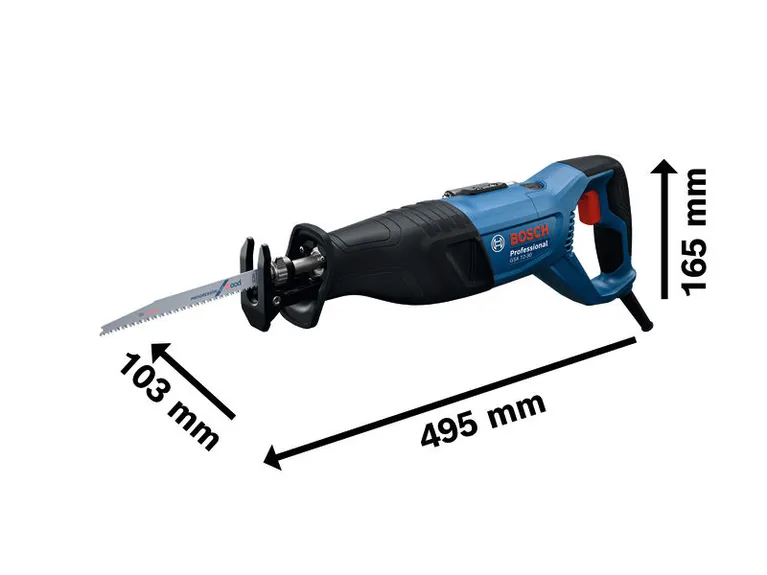 Máy cưa lọng Bosch GSA 12-30 có kích thước hiển thị.