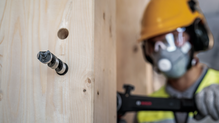 Bộ mũi khoan xoắn ốc PRO Wood, L235, 6 chiếc Người đeo thiết bị an toàn khoan lỗ vào thanh gỗ.