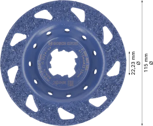 EXPERT Multi Material Đầu mài cacbua đa vật liệu Bosch EXPERT, phẳng 115 mm.