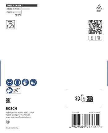 Đầu mài carbide EXPERT Multi Material Medium, Dạng phẳng, X-LOCK, 115 mm, 22,23 mm Đầu mài cacbua đa vật liệu Bosch EXPERT 115 mm.