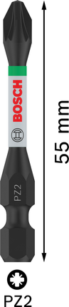 Mũi PRO Pozidriv Impact, PZ2, 55 mm, 2 chiếc Mũi khoan động lực Bosch PRO Pozidriv PZ2 55 mm.
