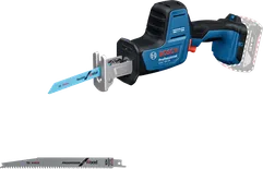 Máy cưa lọng dùng pin Bosch GSA 18V-24 có hai lưỡi cưa.