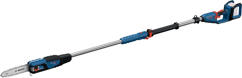 Máy cưa cành không dây Bosch GKE 18V-25 TP với tay cầm có thể kéo dài.