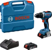 Bộ máy khoan Bosch GSR 18V-65 kèm pin và bộ sạc.