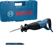 Máy cưa lọng Bosch GSA 12-30 có hộp và lưỡi cưa.