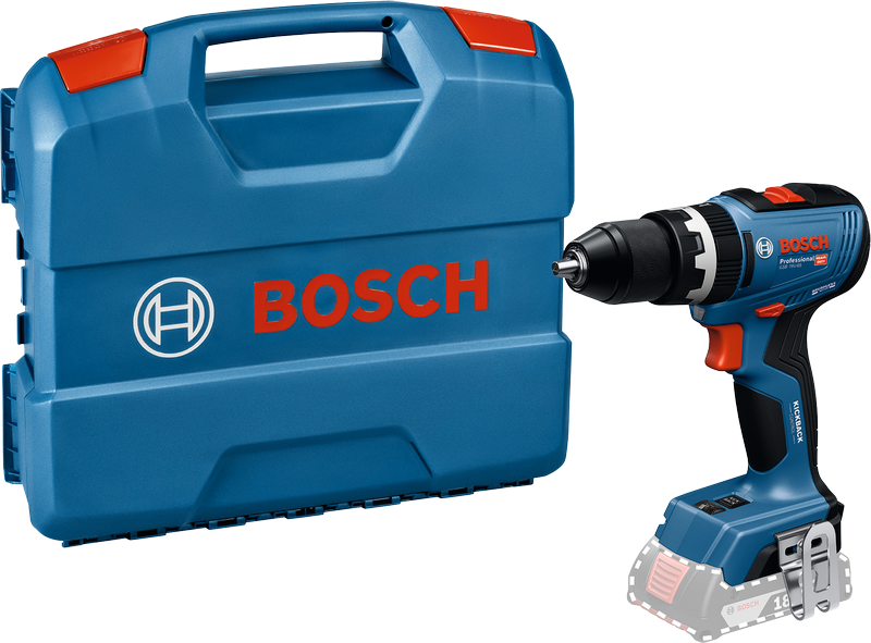 Máy khoan pin Bosch GSB 18V-65 có hộp đựng.