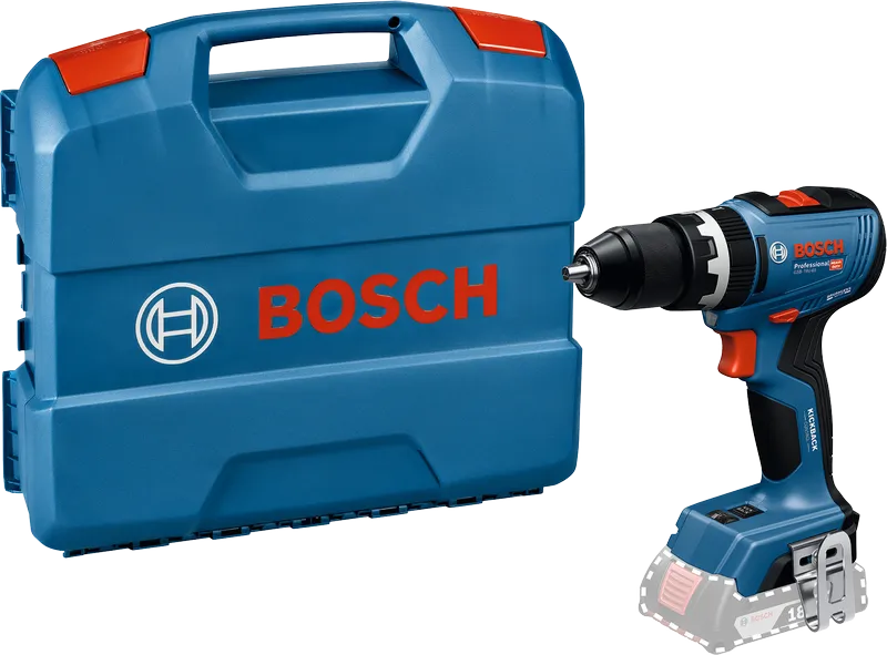 Máy khoan pin Bosch GSB 18V-65 có hộp đựng.