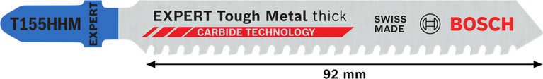 Lưỡi cưa lọng EXPERT Tough Metal thick T155HHM, 3 chiếc Lưỡi cưa lọng Bosch EXPERT Tough Metal T155HHM, 92mm.