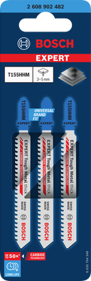 EXPERT Tough Metal thick T155HHM Lưỡi cưa lọng Bosch EXPERT Tough Metal T155HHM 3 chiếc.