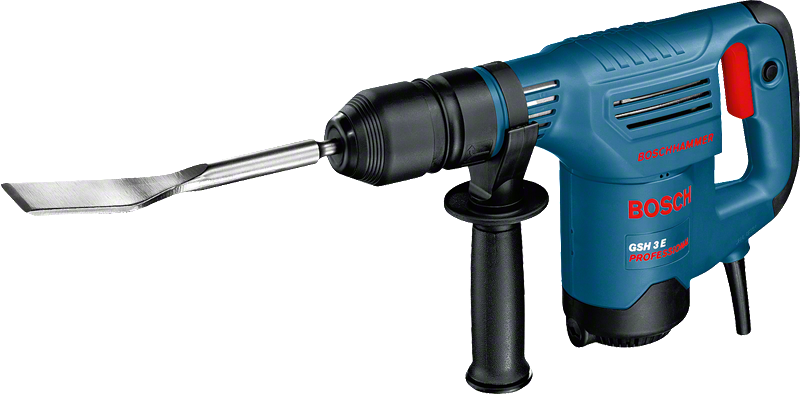 Máy đục phá Bosch GSH 3 E sử dụng đầu SDS plus.