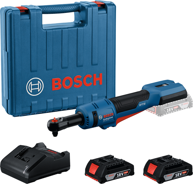Bộ dụng cụ vặn vít dùng pin Bosch GRC 18V-60 có kèm pin.