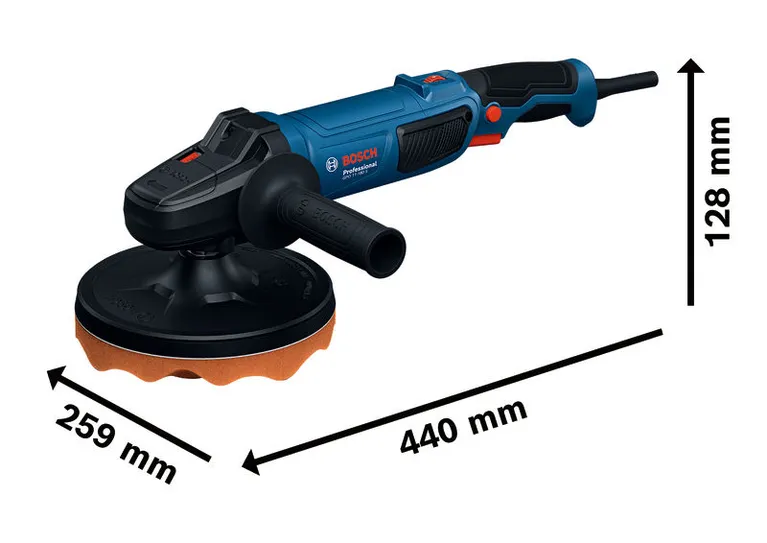 Máy đánh bóng Bosch GPO 11-180 S có tay cầm tiện dụng.