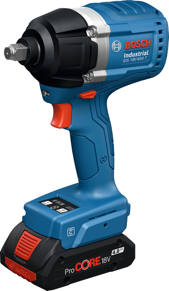 Máy siết bu lông dùng pin Bosch IDS 18V-650 T, mô-men xoắn 450 Nm.