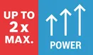 Công suất tối đa 2x.