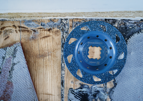 Đầu mài carbide EXPERT Multi Material Medium, Dạng phẳng, X-LOCK, 115 mm, 22,23 mm Đĩa mài cacbua Bosch EXPERT dành cho gỗ và sơn.