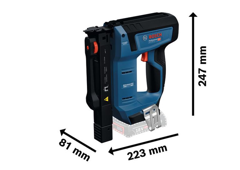 Máy bấm gỗ dùng pin Bosch GTH 18V-14 có nhiều kích thước.