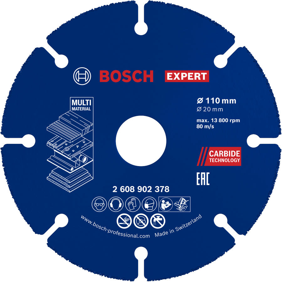 Đĩa cắt cacbua đa vật liệu Bosch EXPERT, 110 mm.