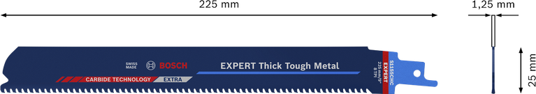 Lưỡi cưa kiếm EXPERT Thick Tough Metal S1155CHC 1 chiếc Lưỡi cưa lọng Bosch EXPERT Thick Tough Metal S1155CHC.