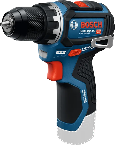 Máy khoan pin Bosch GSR 12V-32 có động cơ không chổi than.