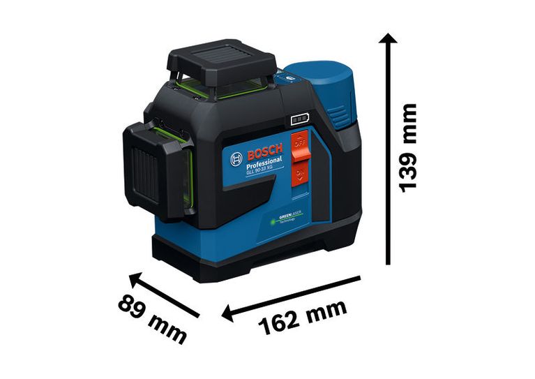 GLL 90-33 XG Máy cân bằng laser Bosch GLL 90-33 XG, tia sáng màu xanh lá cây.
