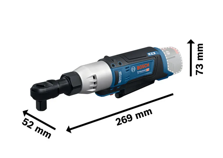 Cờ lê vặn vít dùng pin Bosch GRC 12V-60 1/2 SN có kích thước.