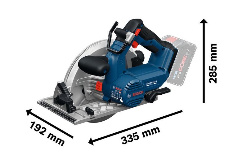 Máy cưa đĩa Bosch GKS 18V-68 sử dụng pin ProCORE18V.