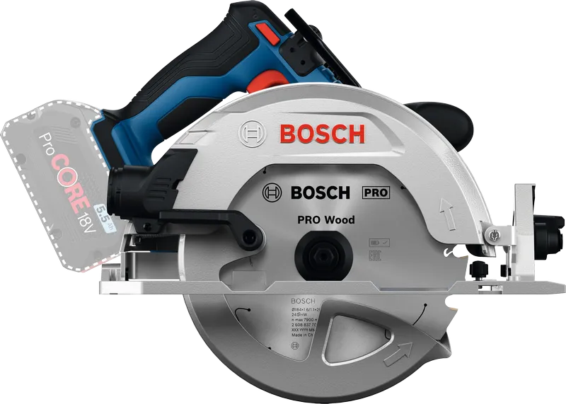 Máy cưa đĩa dùng pin Bosch GKS 18V-68-2 dùng để cưa gỗ.