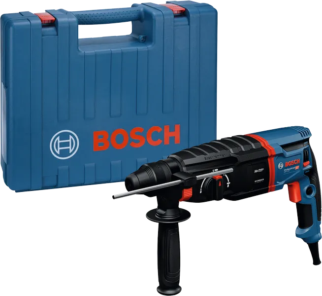 Máy khoan búa quay Bosch GBH 2-26 có hộp đựng.