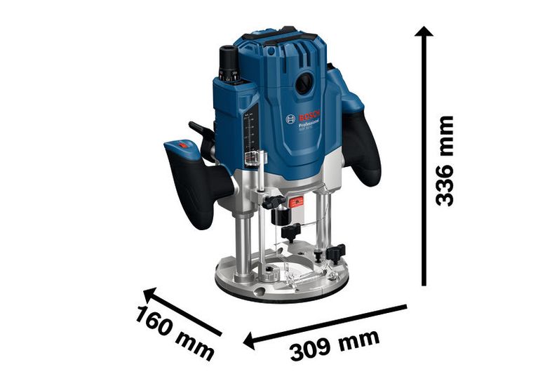 Máy phay Bosch GOF 20-12, điều chỉnh độ sâu chính xác.