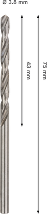 Mũi khoan xoắn Bosch PRO Metal HSS-G 3,8 mm.
