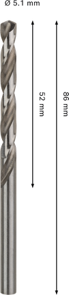 Mũi khoan xoắn Bosch PRO Metal HSS-G 5,1 mm.