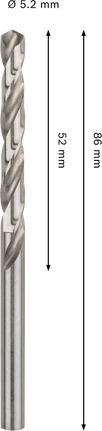 Mũi khoan xoắn Bosch PRO Metal HSS-G 5,2 mm.