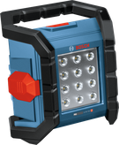 Đèn chiếu sáng công trường không dây Bosch GLI18V-1500 có bảng đèn LED.