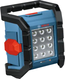 Đèn chiếu sáng công trường không dây Bosch GLI18V-1500 có bảng đèn LED.