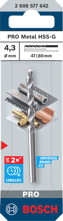 Mũi khoan Bosch 4,3 mm PRO Metal HSS-G.