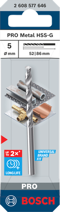 Mũi khoan xoắn Bosch 5 mm PRO Metal HSS-G.