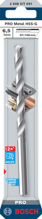 Mũi khoan Bosch PRO Metal HSS-G 6.5×97×148 mm.