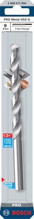 Mũi khoan Bosch PRO Metal HSS-G 9×115×175 mm.