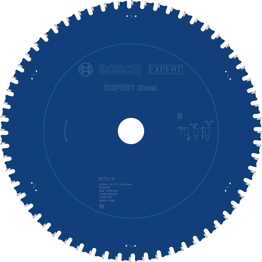 Lưỡi cưa tròn Bosch EXPERT Steel có 60 răng.