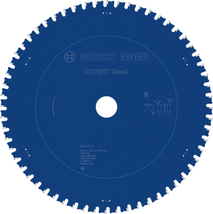 Lưỡi cưa tròn EXPERT Steel, 254 x 2,6/2,2 x 25,4 mm, T60 Lưỡi cưa tròn Bosch EXPERT Steel có 60 răng.