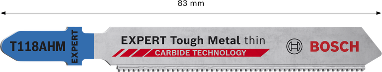 Lưỡi cưa lọng EXPERT Tough Metal thin T118AHM, 3 chiếc Lưỡi cưa lọng cacbua mỏng T118AHM Bosch EXPERT Tough Metal.