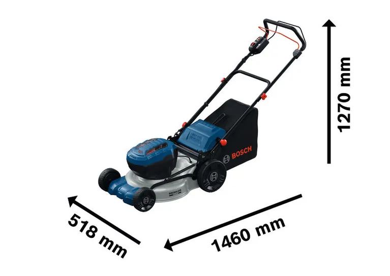 Máy cắt cỏ không dây Bosch GRA18V2-46SP có kích thước.