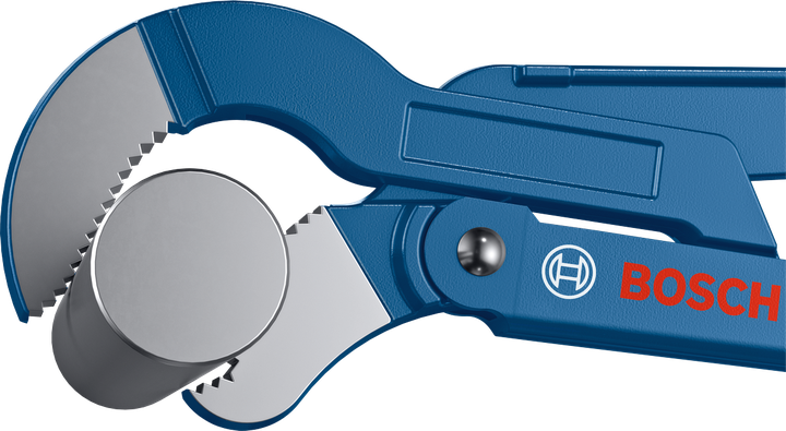 Kìm điều chỉnh kẹp một ống kim loại tròn.