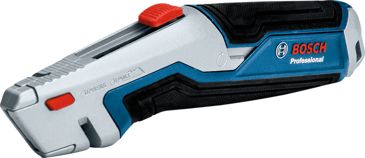 Dao rọc giấy không dây với tay cầm tiện dụng màu xanh và đen.