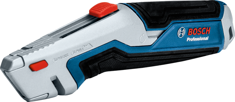 Dao rọc giấy không dây với tay cầm tiện dụng màu xanh và đen.