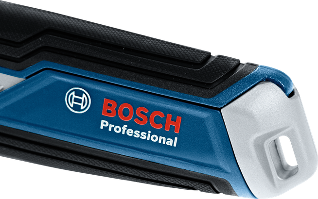 Cán dụng cụ điện màu xanh dương và đen với tay cầm có vân nhám.