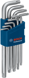 Bộ lục giác Torx 9 chi tiết Bosch kèm cán bằng thép S2.